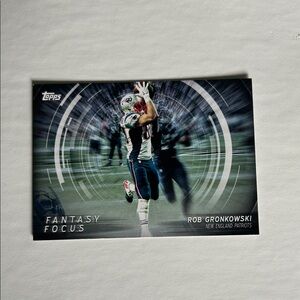 Rob Gronkowski Topps Fantasy Focus Card with Blue and White Accents